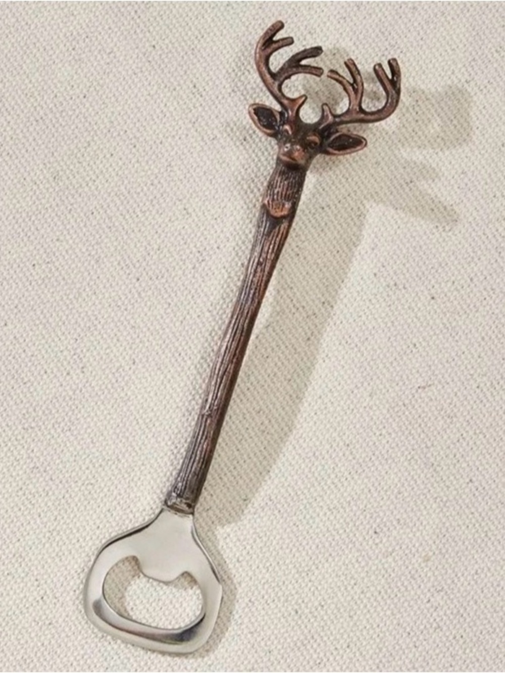 Copper-Tone Deer Head Bottle Opener - Decorative Copper Finish